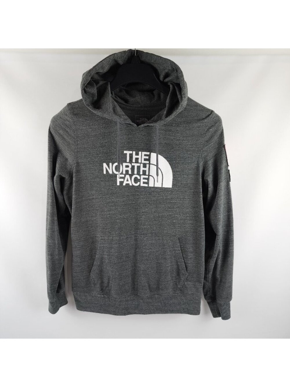 THE NORTH FACE Shirt Womens Large Gray Half Dome Arm Patches Hoodie 721556